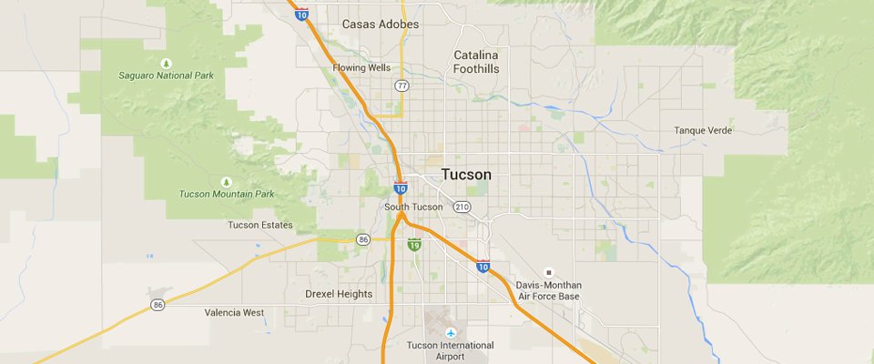 Tucson Dumpster Rental Service Area Map